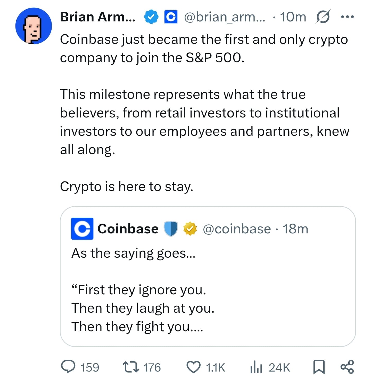 COINBASEISINTHES&P token image