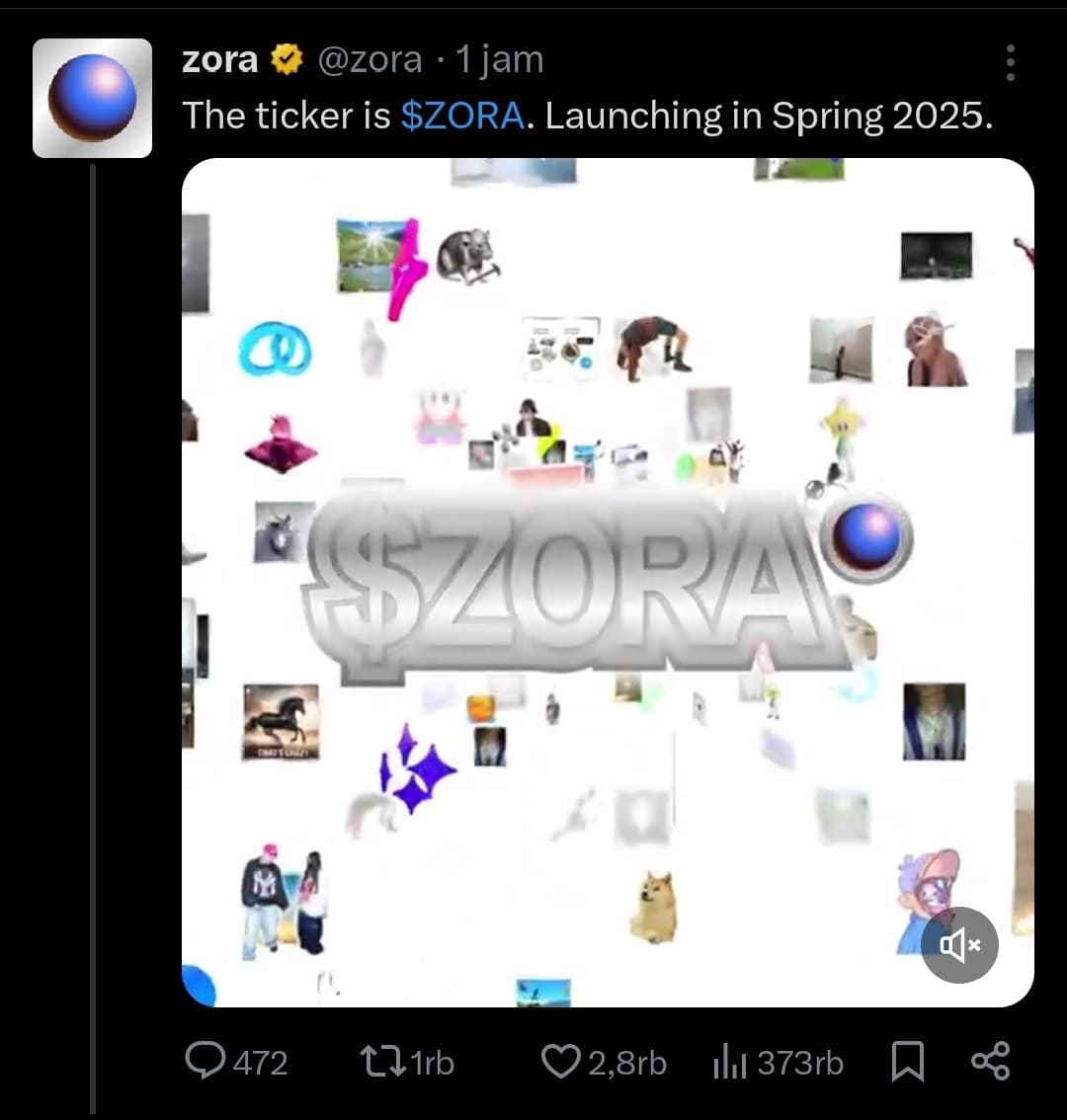 Zora launching in spring token image