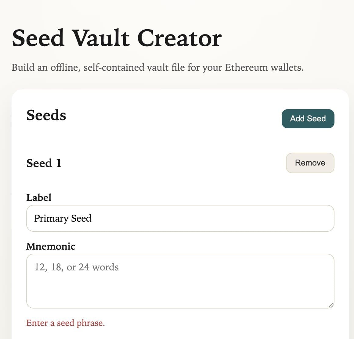 Seed Vault Creator token image