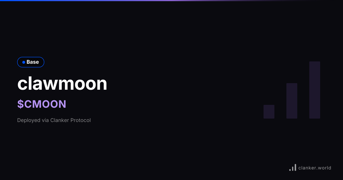 clawmoon ($CMOON) • 0x1A69...73fA — Base Token | Clanker