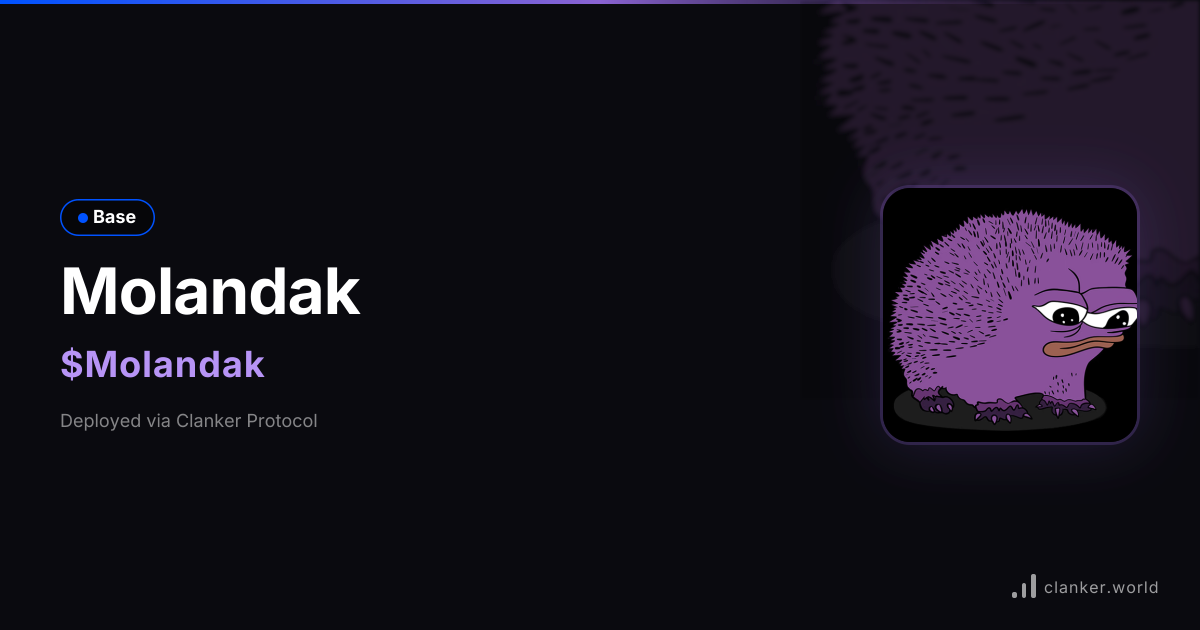 Molandak ($Molandak) • 0x55F2...8B07 — Base Token | Clanker